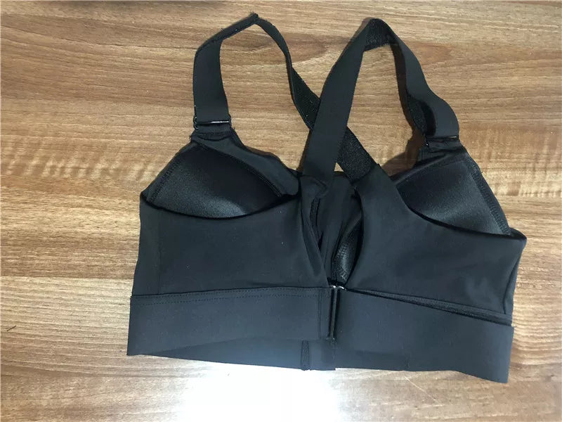 Crop Top Sports Bra with Front Zipper