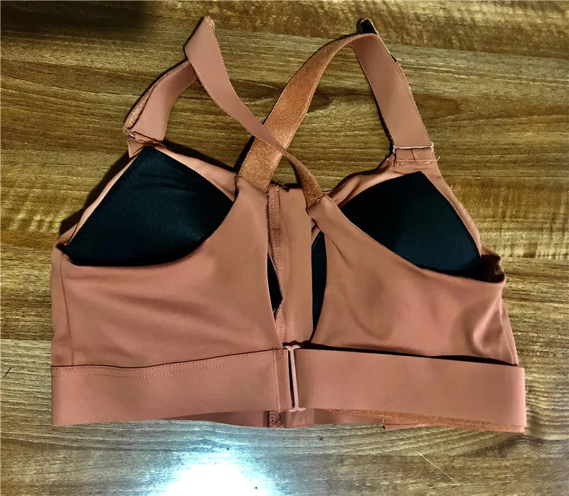 Crop Top Sports Bra with Front Zipper