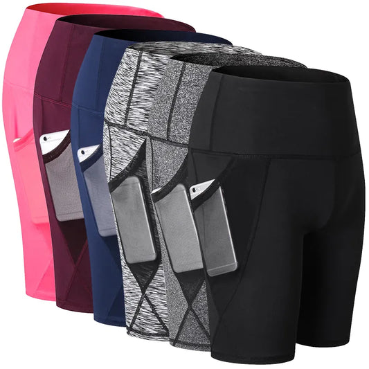 High Waist Compression Shorts with Pockets