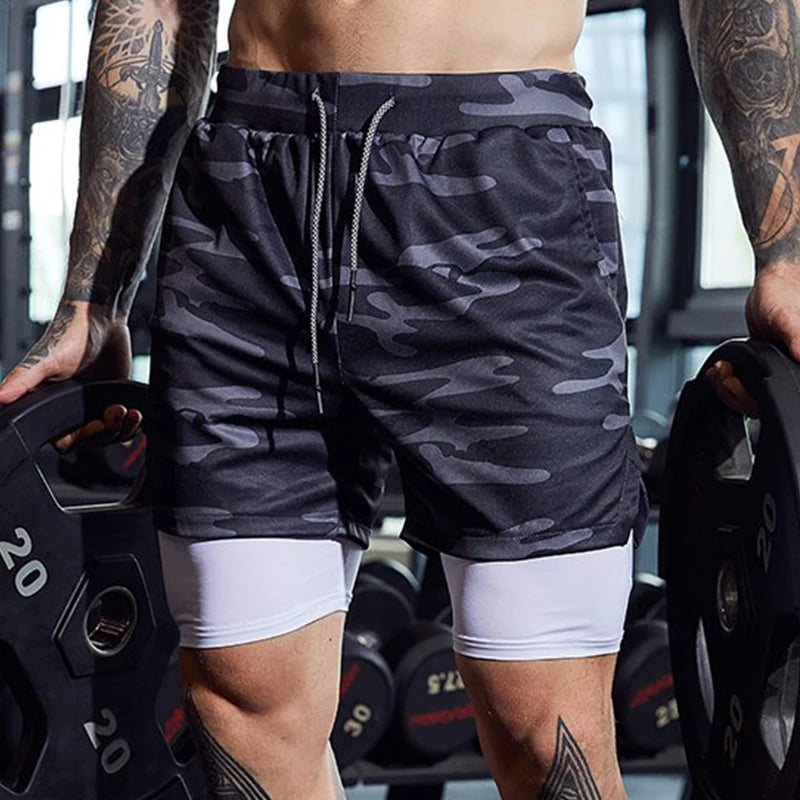 Men's Double Layer Jogging Shorts