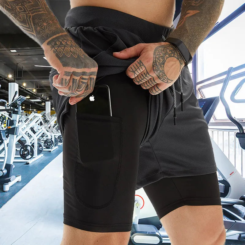 Men's Double Layer Jogging Shorts