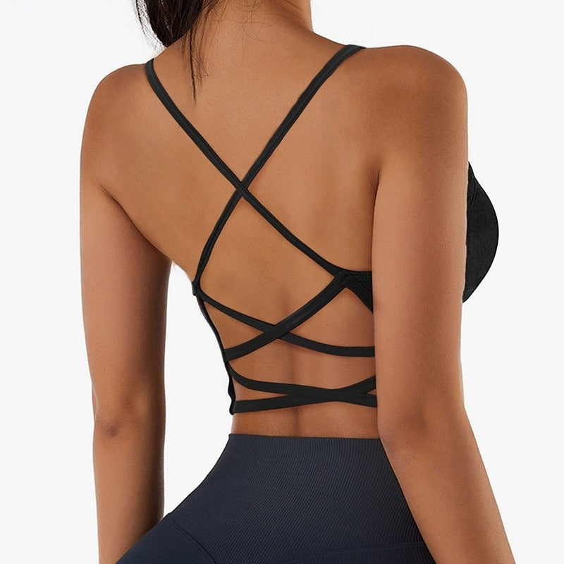 Crisscross Strappy Sports Bra