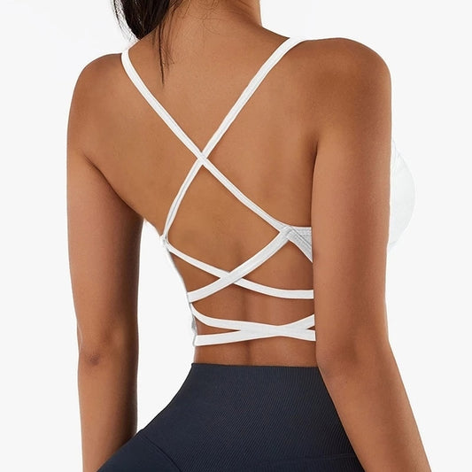 Crisscross Strappy Sports Bra